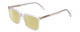 Profile View of Ernest Hemingway H4866 Designer Polarized Reading Sunglasses with Custom Cut Powered Sun Flower Yellow Lenses in Clear Crystal/Silver Glitter Accent Unisex Cateye Full Rim Acetate 51 mm