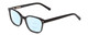 Profile View of Ernest Hemingway H4867 Designer Progressive Lens Blue Light Blocking Eyeglasses in Gloss Black/Silver Accents Unisex Cateye Full Rim Acetate 50 mm