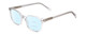 Profile View of Ernest Hemingway H4867 Designer Progressive Lens Blue Light Blocking Eyeglasses in Clear Crystal/Silver Glitter Accent Unisex Cateye Full Rim Acetate 50 mm