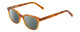 Profile View of Ernest Hemingway H4867 Designer Polarized Sunglasses with Custom Cut Smoke Grey Lenses in Demi-Tortoise Havana Blonde/Silver Accent Unisex Cateye Full Rim Acetate 50 mm