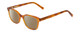 Profile View of Ernest Hemingway H4867 Designer Polarized Reading Sunglasses with Custom Cut Powered Amber Brown Lenses in Demi-Tortoise Havana Blonde/Silver Accent Unisex Cateye Full Rim Acetate 50 mm