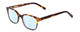 Profile View of Ernest Hemingway H4867 Designer Progressive Lens Blue Light Blocking Eyeglasses in Tortoise Havana Brown Amber/Grey Fade/Silver Accent Unisex Cateye Full Rim Acetate 50 mm