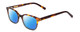 Profile View of Ernest Hemingway H4867 Designer Polarized Reading Sunglasses with Custom Cut Powered Blue Mirror Lenses in Tortoise Havana Brown Amber/Grey Fade/Silver Accent Unisex Cateye Full Rim Acetate 50 mm