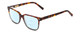 Profile View of Ernest Hemingway H4868 Designer Progressive Lens Blue Light Blocking Eyeglasses in Tortoise Havana Brown Amber/Grey Fade/Silver Accent Unisex Cateye Full Rim Acetate 52 mm