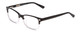 Profile View of Ernest Hemingway H4869 Designer Progressive Lens Blue Light Blocking Eyeglasses in Gloss Black/Clear Crystal Fade/Silver Accents Unisex Cateye Full Rim Acetate 53 mm