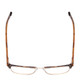 Top View of Ernest Hemingway H4870 Designer Reading Eye Glasses with Custom Cut Powered Lenses in Shiny Brown Auburn Tortoise Havana/Gold Unisex Cateye Full Rim Acetate 53 mm