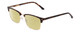 Profile View of Ernest Hemingway H4870 Designer Polarized Reading Sunglasses with Custom Cut Powered Sun Flower Yellow Lenses in Shiny Brown Auburn Tortoise Havana/Gold Unisex Cateye Full Rim Acetate 53 mm