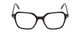 Front View of Ernest Hemingway H4872 Designer Reading Eye Glasses with Custom Cut Powered Lenses in Gloss Black/Silver Accents Unisex Square Full Rim Acetate 50 mm