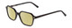 Profile View of Ernest Hemingway H4872 Designer Polarized Reading Sunglasses with Custom Cut Powered Sun Flower Yellow Lenses in Gloss Black/Silver Accents Unisex Square Full Rim Acetate 50 mm