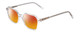 Profile View of Ernest Hemingway H4872 Designer Polarized Sunglasses with Custom Cut Red Mirror Lenses in Clear Crystal/Silver Glitter Accent Unisex Square Full Rim Acetate 50 mm