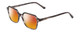 Profile View of Ernest Hemingway H4872 Designer Polarized Sunglasses with Custom Cut Red Mirror Lenses in Smoke Grey Crystal Tortoise Havana/Silver Accent Unisex Square Full Rim Acetate 50 mm