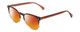 Profile View of Ernest Hemingway H4873 Designer Polarized Sunglasses with Custom Cut Red Mirror Lenses in Claret Red Fade Unisex Cateye Full Rim Acetate 51 mm