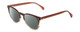 Profile View of Ernest Hemingway H4873 Designer Polarized Sunglasses with Custom Cut Smoke Grey Lenses in Claret Red Fade Unisex Cateye Full Rim Acetate 51 mm