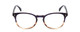 Front View of Ernest Hemingway H4873 Designer Reading Eye Glasses with Custom Cut Powered Lenses in Navy Blue Fade Unisex Cateye Full Rim Acetate 51 mm
