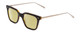 Profile View of Ernest Hemingway H4875 Designer Polarized Reading Sunglasses with Custom Cut Powered Sun Flower Yellow Lenses in Gloss Black Amber Brown Tortoise Havana Layered/Patterned Gold Accent Unisex Cateye Full Rim Acetate 48 mm