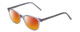 Profile View of Ernest Hemingway H4876 Designer Polarized Sunglasses with Custom Cut Red Mirror Lenses in Light Grey Crystal/Silver Accents Unisex Cateye Full Rim Acetate 53 mm