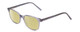 Profile View of Ernest Hemingway H4876 Designer Polarized Reading Sunglasses with Custom Cut Powered Sun Flower Yellow Lenses in Light Grey Crystal/Silver Accents Unisex Cateye Full Rim Acetate 53 mm