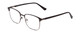 Profile View of Ernest Hemingway H4890 Designer Progressive Lens Blue Light Blocking Eyeglasses in Gloss Black/Shiny Gun Metal Unisex Cateye Full Rim Stainless Steel 53 mm