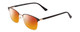 Profile View of Ernest Hemingway H4890 Designer Polarized Sunglasses with Custom Cut Red Mirror Lenses in Gloss Black/Shiny Gold Unisex Cateye Full Rim Stainless Steel 53 mm