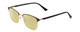 Profile View of Ernest Hemingway H4890 Designer Polarized Reading Sunglasses with Custom Cut Powered Sun Flower Yellow Lenses in Gloss Black/Shiny Gold Unisex Cateye Full Rim Stainless Steel 53 mm