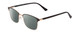 Profile View of Ernest Hemingway H4890 Designer Polarized Reading Sunglasses with Custom Cut Powered Smoke Grey Lenses in Gloss Black/Shiny Gold Unisex Cateye Full Rim Stainless Steel 53 mm