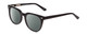 Profile View of Ernest Hemingway H4900 Designer Polarized Sunglasses with Custom Cut Smoke Grey Lenses in Gloss Black/Silver Accents Unisex Cateye Full Rim Acetate 52 mm