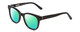 Profile View of Ernest Hemingway H4901 Designer Polarized Reading Sunglasses with Custom Cut Powered Green Mirror Lenses in Gloss Black Ladies Cateye Full Rim Acetate 51 mm
