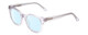 Profile View of Ernest Hemingway H4901 Designer Blue Light Blocking Eyeglasses in Clear Crystal/Silver Glitter Accent Ladies Cateye Full Rim Acetate 51 mm