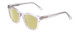 Profile View of Ernest Hemingway H4901 Designer Polarized Reading Sunglasses with Custom Cut Powered Sun Flower Yellow Lenses in Clear Crystal/Silver Glitter Accent Ladies Cateye Full Rim Acetate 51 mm