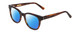 Profile View of Ernest Hemingway H4901 Designer Polarized Sunglasses with Custom Cut Blue Mirror Lenses in Shiny Auburn Brown Tortoise Havana Ladies Cateye Full Rim Acetate 51 mm