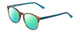 Profile View of Ernest Hemingway H4903 Designer Polarized Reading Sunglasses with Custom Cut Powered Green Mirror Lenses in Demi-Tortoise Havana Blue Ladies Cateye Full Rim Acetate 49 mm