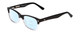 Profile View of Ernest Hemingway H4906 Designer Progressive Lens Blue Light Blocking Eyeglasses in Gloss Black Clear Crystal 2 Tone/Silver Studs Unisex Cateye Full Rim Acetate 51 mm
