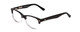 Profile View of Ernest Hemingway H4906 Designer Progressive Lens Blue Light Blocking Eyeglasses in Gloss Black Clear Crystal 2 Tone/Silver Studs Unisex Cateye Full Rim Acetate 51 mm