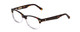 Profile View of Ernest Hemingway H4906 Designer Reading Eye Glasses with Custom Cut Powered Lenses in Auburn Brown Tortoise Havana Clear Crystal 2 Tone/Gold Studs Unisex Cateye Full Rim Acetate 51 mm