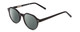Profile View of Ernest Hemingway H4907 Designer Polarized Sunglasses with Custom Cut Smoke Grey Lenses in Black Ladies Round Full Rim Acetate 48 mm