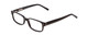Profile View of Ernest Hemingway H4910 Designer Single Vision Prescription Rx Eyeglasses in Gloss Black/Silver Accents Unisex Rectangle Full Rim Acetate 51 mm