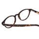 Close Up View of Ernest Hemingway H4912 Designer Reading Eye Glasses with Custom Cut Powered Lenses in Amber Brown Leopard Animal Print/Silver Accents Unisex Round Full Rim Acetate 47 mm