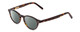 Profile View of Ernest Hemingway H4912 Designer Polarized Sunglasses with Custom Cut Smoke Grey Lenses in Amber Brown Leopard Animal Print/Silver Accents Unisex Round Full Rim Acetate 47 mm