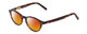 Profile View of Ernest Hemingway H4912 Designer Polarized Sunglasses with Custom Cut Red Mirror Lenses in Amber Brown Leopard Animal Print/Silver Accents Unisex Round Full Rim Acetate 47 mm