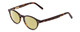 Profile View of Ernest Hemingway H4912 Designer Polarized Reading Sunglasses with Custom Cut Powered Sun Flower Yellow Lenses in Amber Brown Leopard Animal Print/Silver Accents Unisex Round Full Rim Acetate 47 mm