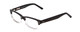 Profile View of Ernest Hemingway H4913 Designer Single Vision Prescription Rx Eyeglasses in Gloss Black Clear Crystal 2 Tone/Silver Studs Unisex Rectangle Full Rim Acetate 50 mm