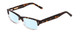 Profile View of Ernest Hemingway H4913 Designer Blue Light Blocking Eyeglasses in Gloss Amber Brown Tortoise Havana Clear Crystal 2 Tone/Silver Studs Unisex Rectangle Full Rim Acetate 50 mm