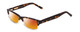 Profile View of Ernest Hemingway H4913 Designer Polarized Sunglasses with Custom Cut Red Mirror Lenses in Gloss Amber Brown Tortoise Havana Clear Crystal 2 Tone/Silver Studs Unisex Rectangle Full Rim Acetate 50 mm