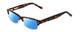 Profile View of Ernest Hemingway H4913 Designer Polarized Sunglasses with Custom Cut Blue Mirror Lenses in Gloss Amber Brown Tortoise Havana Clear Crystal 2 Tone/Silver Studs Unisex Rectangle Full Rim Acetate 50 mm