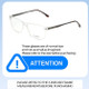 Size Awareness View of Big and Tall 22 Designer Blue Light Blocking Eyeglasses in Crystal Clear Unisex Square Full Rim Acetate 58 mm
