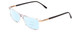 Profile View of Big and Tall 23 Designer Progressive Lens Blue Light Blocking Eyeglasses in Crystal Clear Unisex Rectangle Full Rim Acetate 60 mm