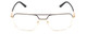 Front View of Big and Tall 25 Unisex Aviator Designer Reading Glasses in Matte Black/Gold 60mm