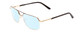 Profile View of Big and Tall 25 Designer Blue Light Blocking Eyeglasses in Matte Brown/Shiny Gold Unisex Aviator Full Rim Metal 60 mm