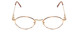 Front View of Flex Collection 53 Designer Reading Eye Glasses with Custom Cut Powered Lenses in Gold/Demi Tortoise Havana Amber Ladies Oval Full Rim Metal 43 mm