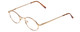Profile View of Flex Collection 53 Designer Single Vision Prescription Rx Eyeglasses in Gold/Demi Tortoise Havana Amber Ladies Oval Full Rim Metal 43 mm